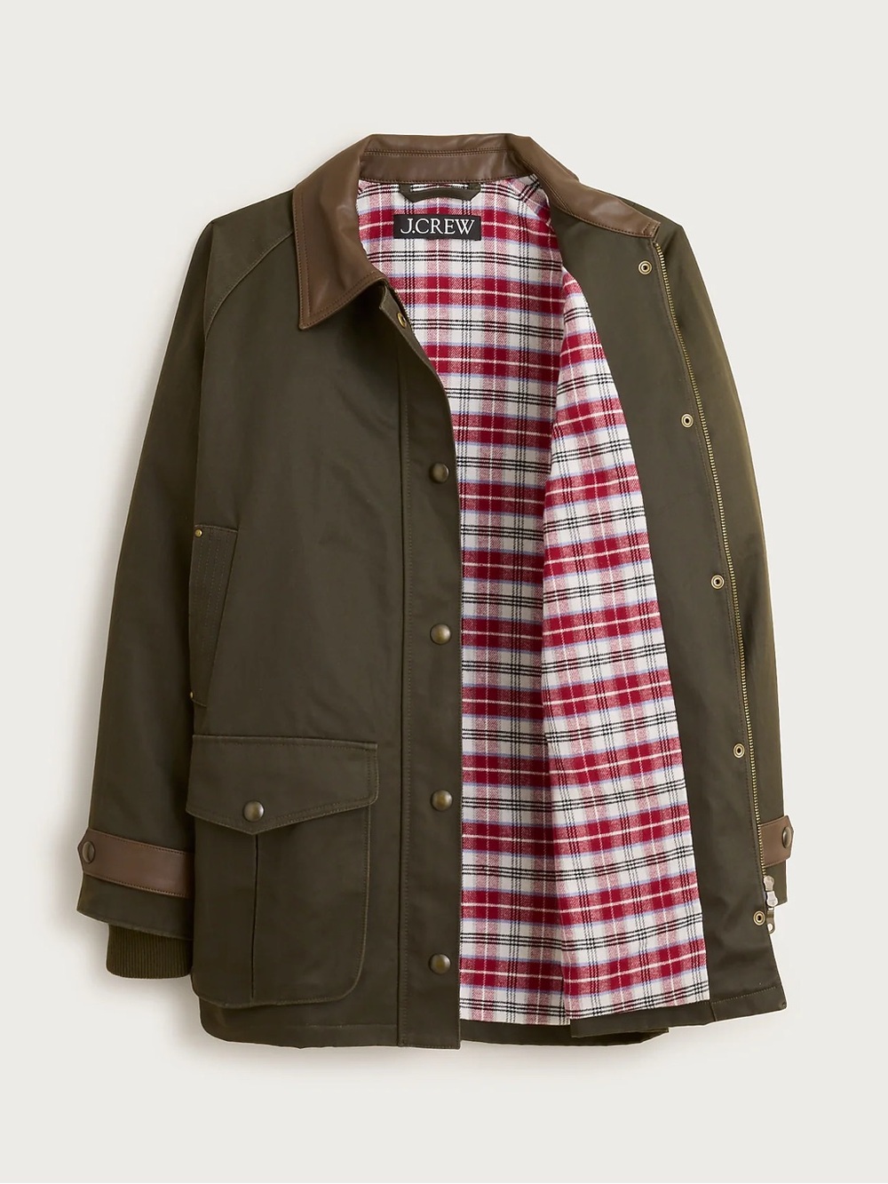 J.CREW Broken In Barn Jacket with Faux Leather Collar, Size S - Picture 4 of 8